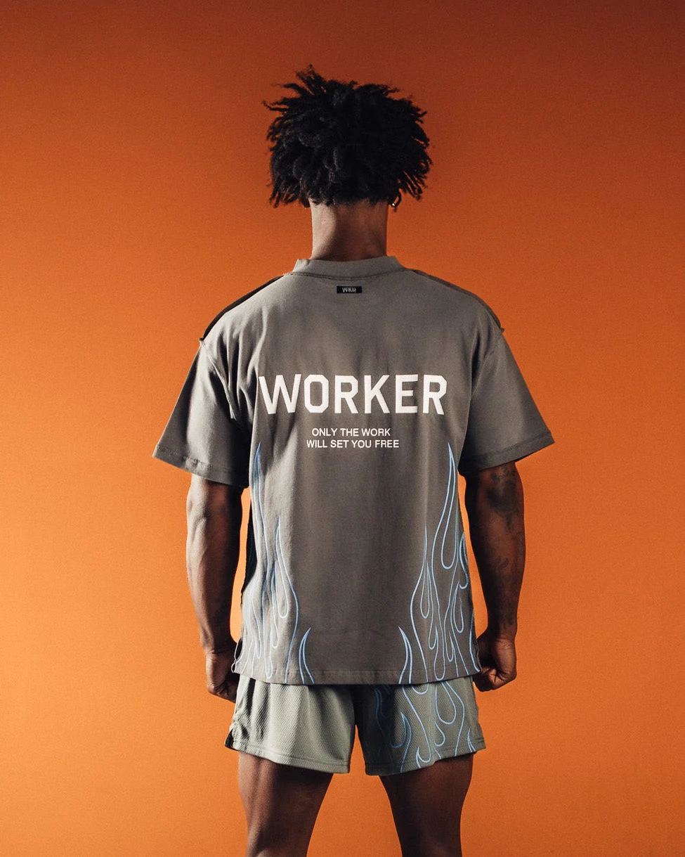 Gray Blue Flame Tee - Image 5