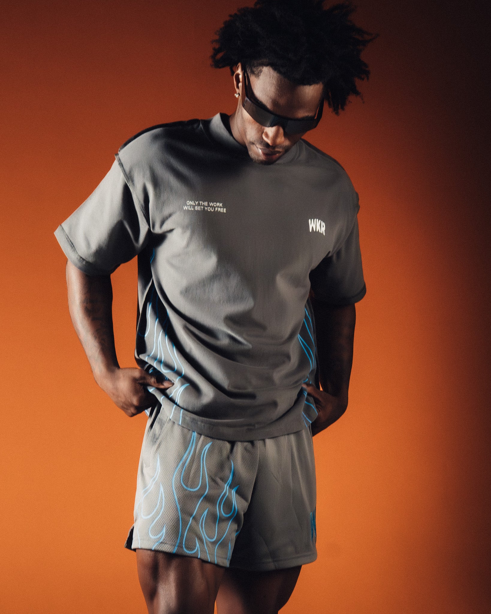 Gray Blue Flame Tee - Image 6