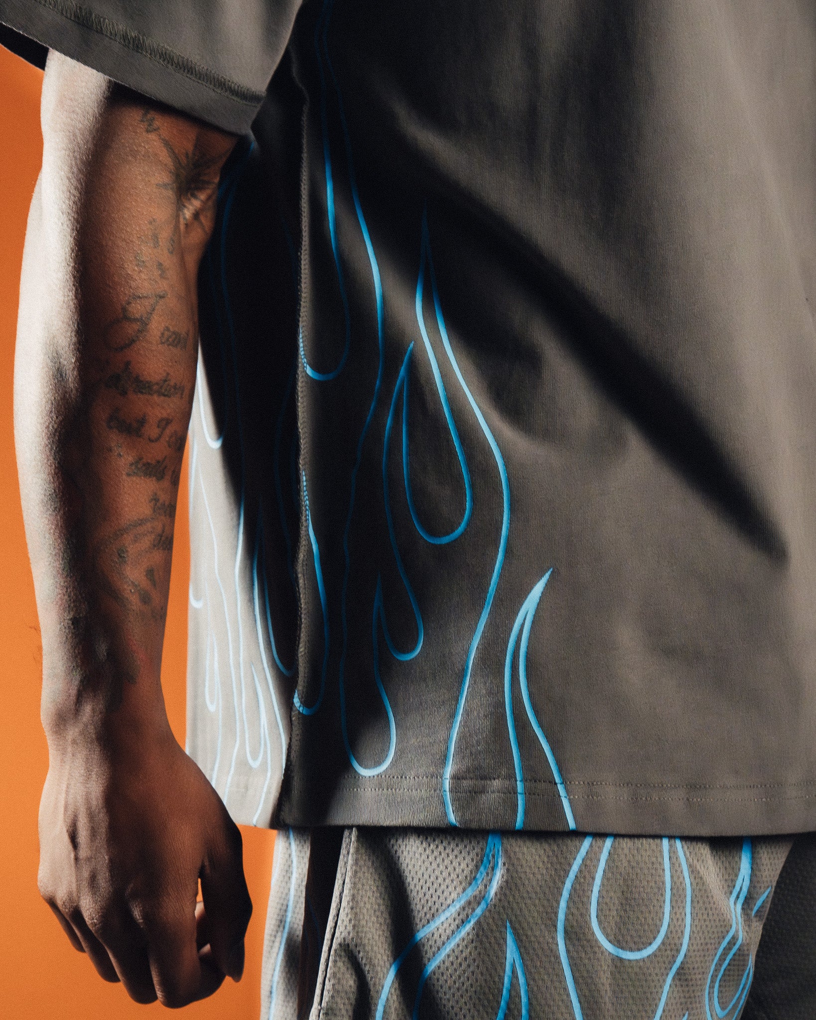 Gray Blue Flame Tee - Image 7