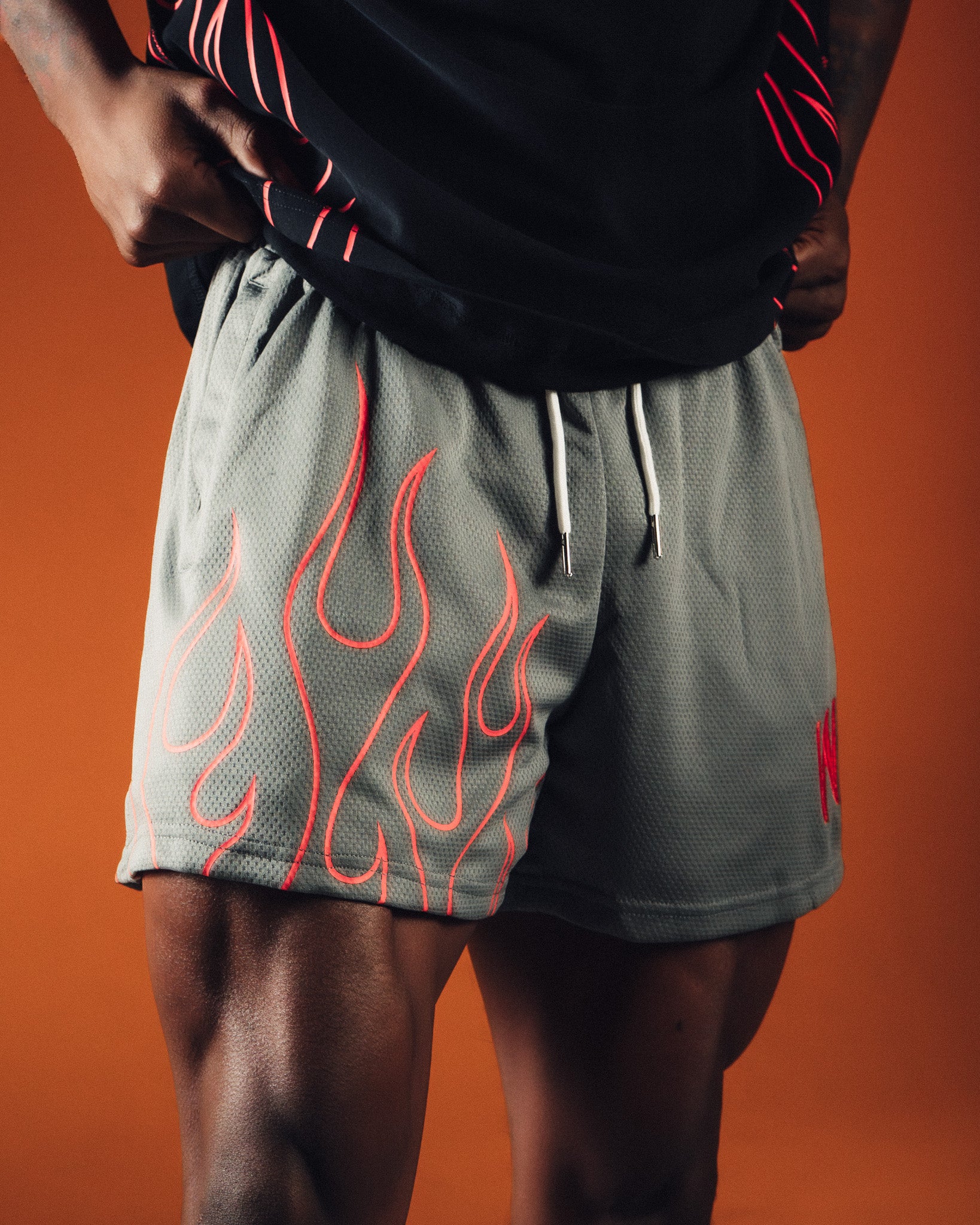Gray/Red Flame Premium Performance Short - Image 4